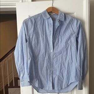 Everlane Women's Light Blue and white stripe Blouse